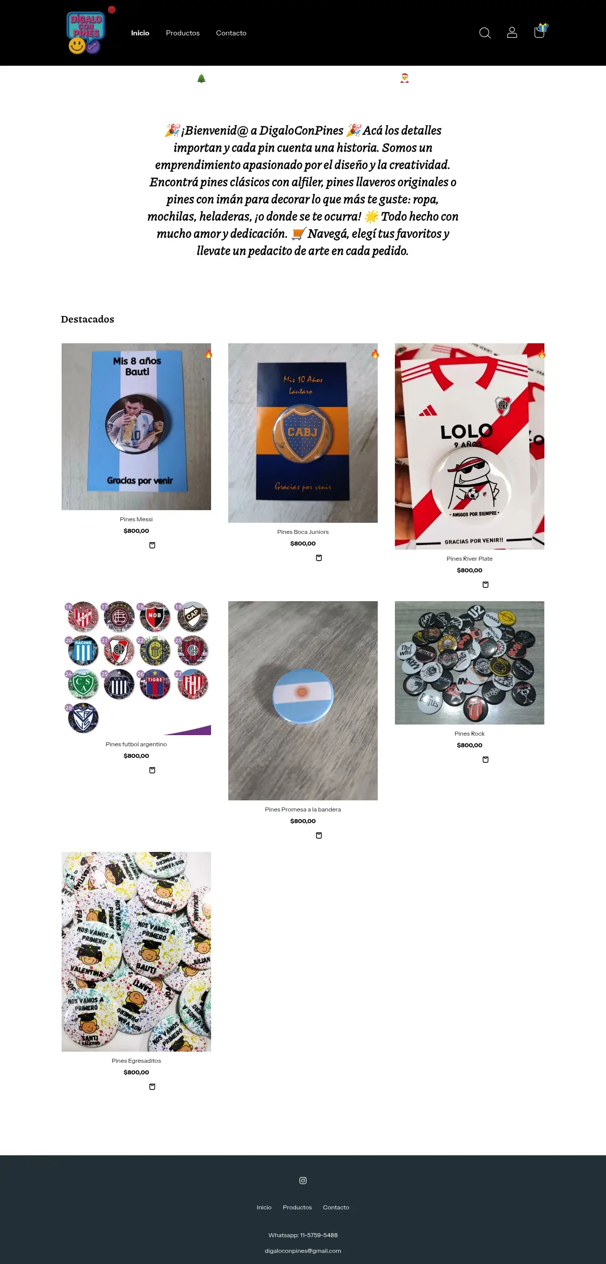 Vista previa de Digalo con pines