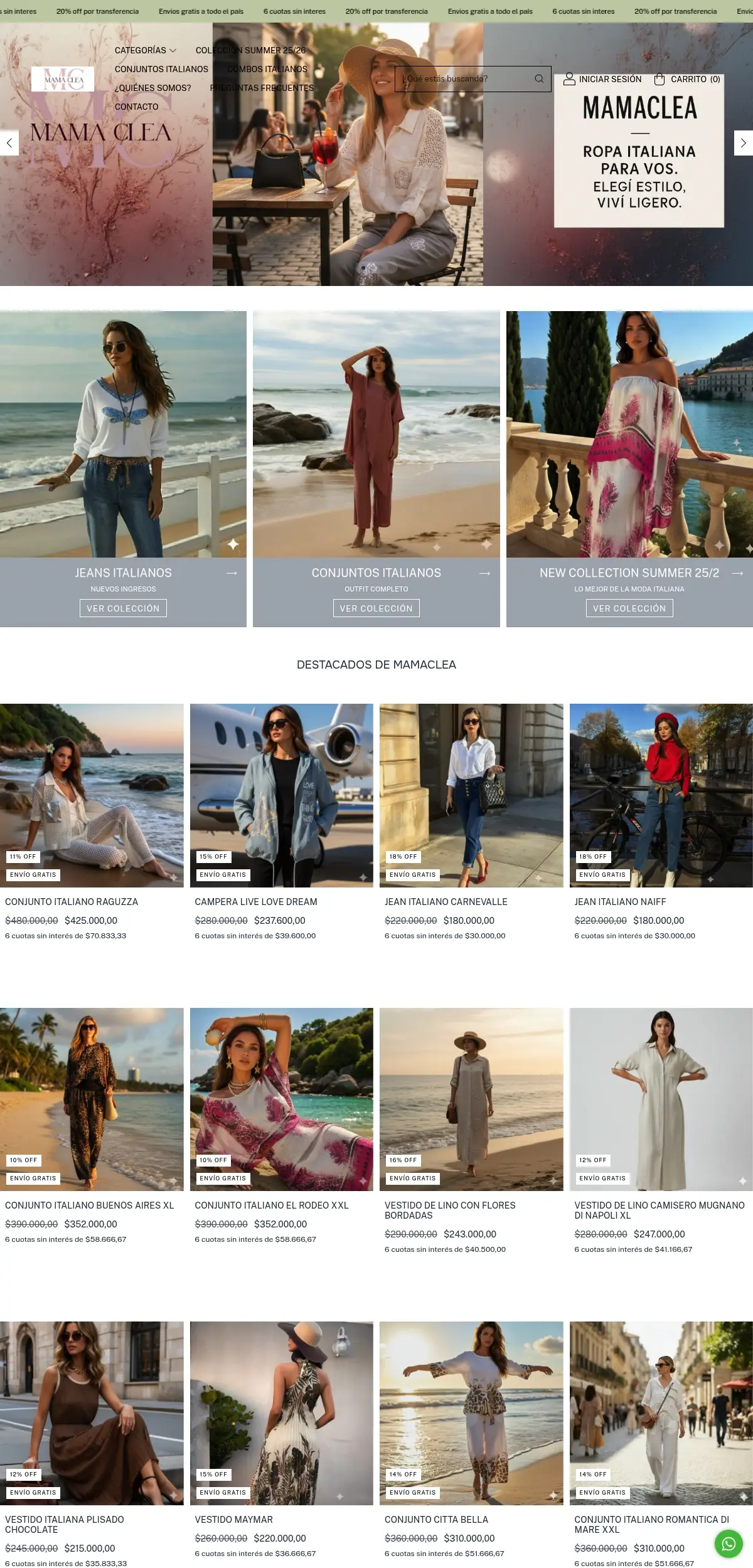 Vista previa de Mamaclea showroom